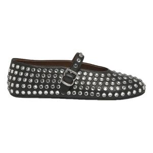 Alaia Strass Lambskin Ballet Flats Studded Black 37
